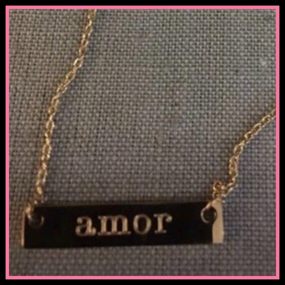 Jewelry - BN Southhill Designs AMOUR Gold-Tone Bar Necklace